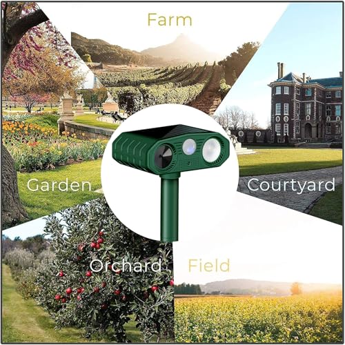 Répulsif Chat Ultrason, 3 Modes Repulsif Chat Solaire & Solaire et USB Répulsif Animaux, IP54 Étanche Repulsif Chat Exterieur avec Détecteur et Flash pour Chats Chiens Souris Ratons Animaux de Jardin