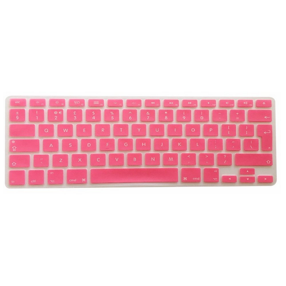 Se7enline Compatible with Keyboard Skin Macbook Pro 13 inch 15" 17" (with or without retina display) and for Macbook Air 13 inch Keyboard Cover Pink UK Version European Keyboard Layout, Pink