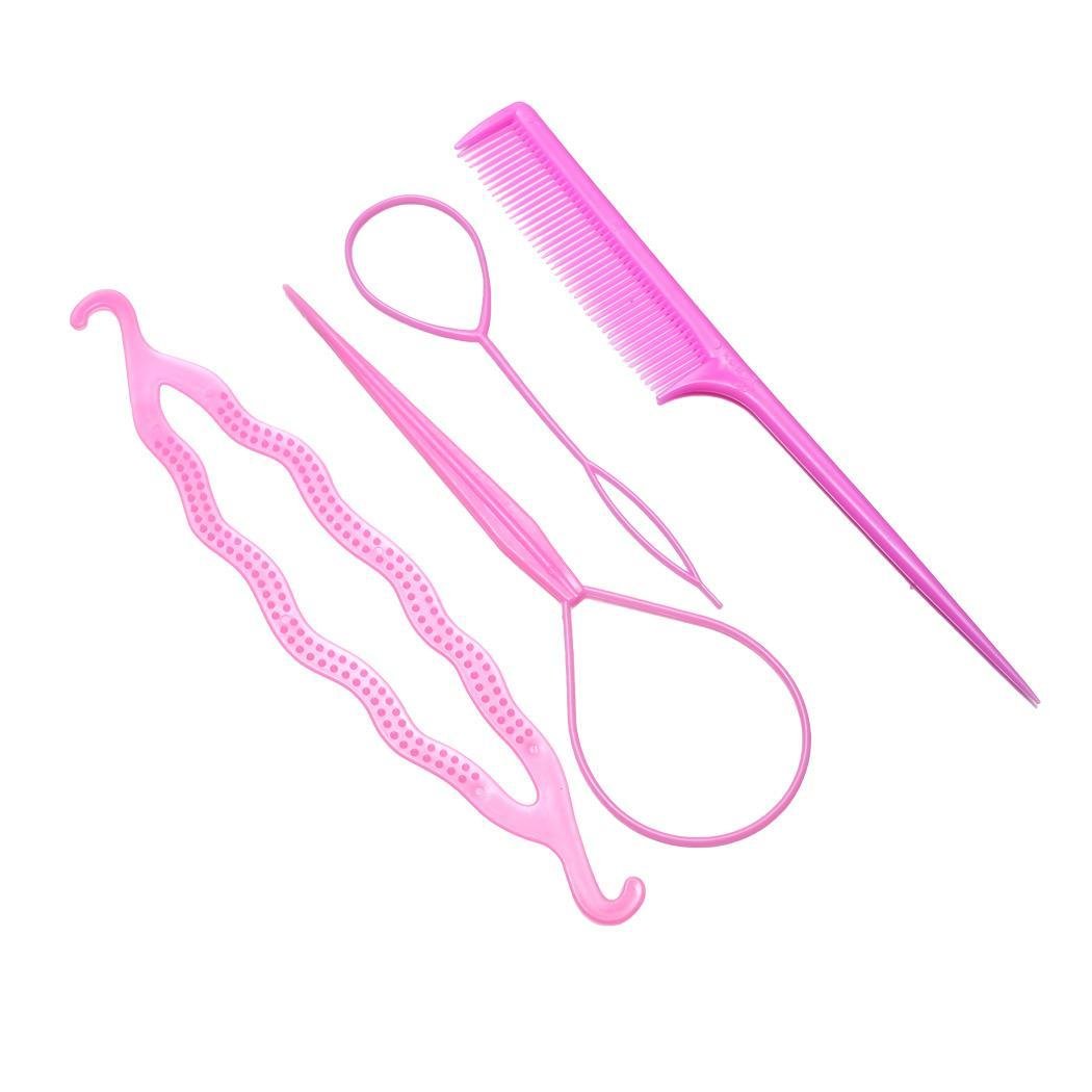 4PCS Hair Styling Set Clip Bun Maker Braid Hair Ponytail Tool Hair Accessory