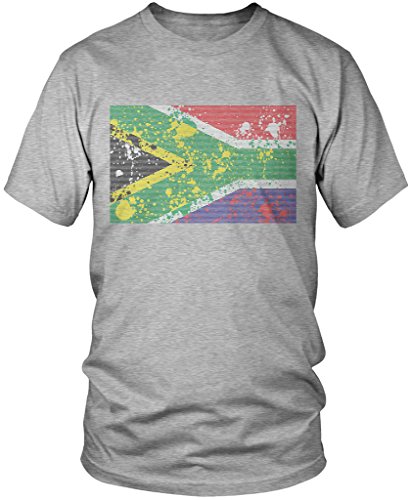 South Africa Flag, Abstract Faded South African Flag Men's T-shirt, Amdesco, Athletic Heather Gray 2XL