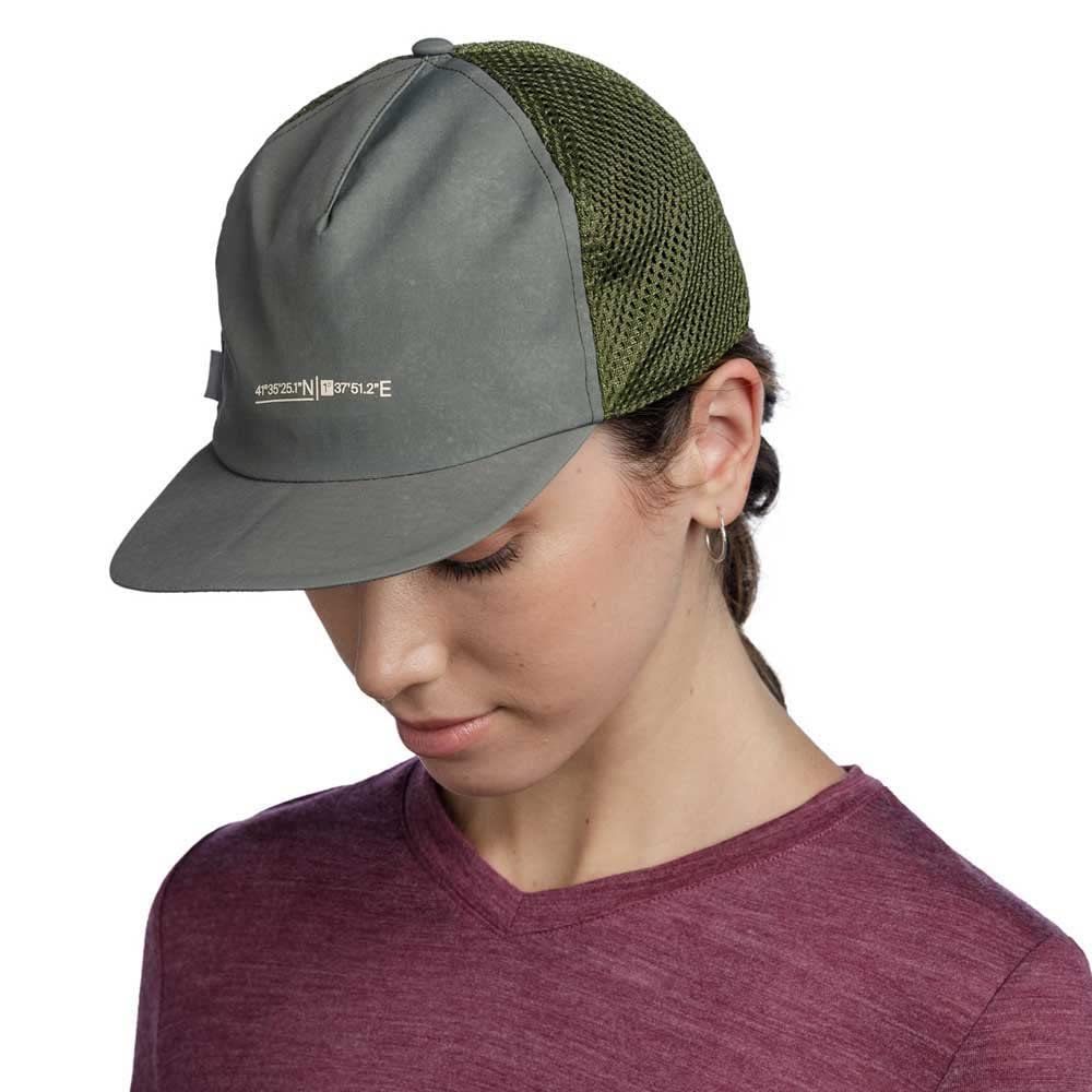 Buff Unisex Solid Military Pack Trucker Cap, Green — image 1