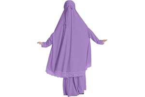 Kids Girls Abaya Muslim Full Cover Hijab Dress Kaftan Dubai Islamic Prayer Dress 2pcs Solid Batwing Maxi Hooded Set