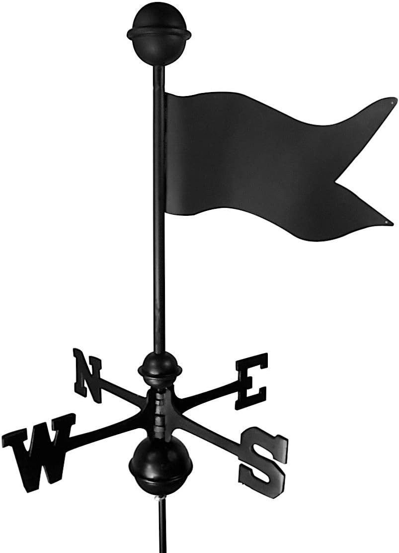 Weathervanes - Dalvento 205B Banner Weathervane with Traditional Directionals, Small, Black