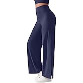 BRXL Wide Leg Yoga Pants for Women Tummy Control High Waist Straight Leg Leggings Side Slit Back Pocket Lounge Pants