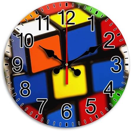 Monica M Joheson Large Wall Clock Round Arabic Numeral Battery Operated Non Ticking Silent Quartz for Bedroom/Living Room/Kitchen Excellent Personalized 11.8 Inch