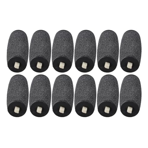 ZJchao 12pcs Foot Grinder Replacement Heads Refills Rollers Remove Dead Skin Callus Remover Easily Attach for Effortless Removal Snap into Place No Extra Tools Needed with Plastic