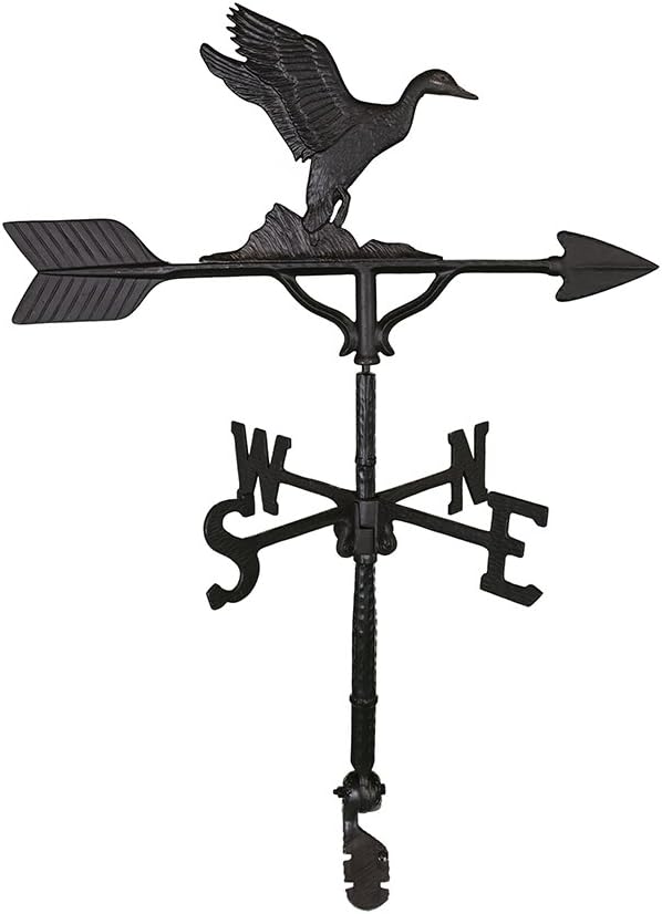 Weathervanes - Montague Metal Products 32-Inch Weathervane Satin Black Duck Ornament