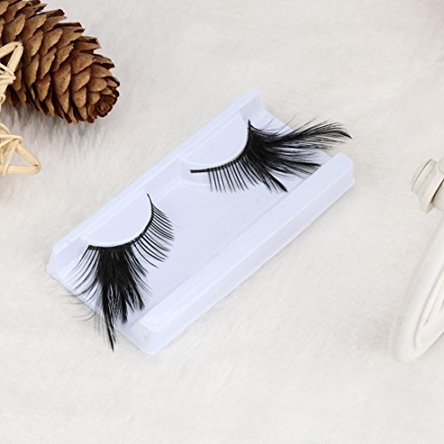 Sunward Sexy Fun Ladies Styles Handmade Reusable Long Thick Fancy Party Feather False Eyelashes Makeup Eye Lashes (Multicolor A) - Thumbnail 2