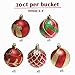 iPEGTOP Delicate Painting & Glittering Shatterproof Christmas Ball Ornaments - 30ct 60mm/2.4