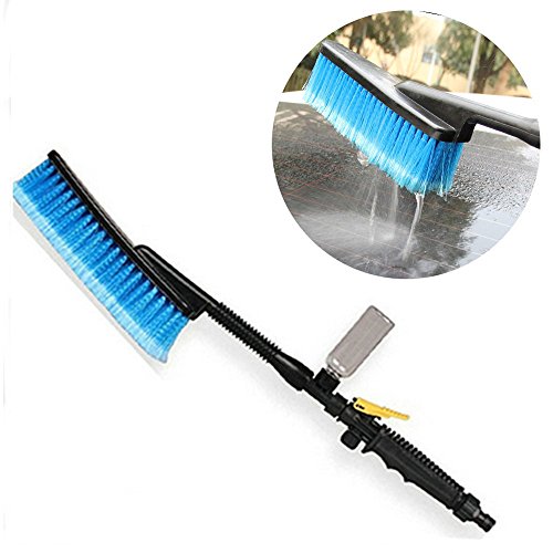 LANGMAN Car Wash Brush Hose Adapter Vehicle Truck Cleaning Water Spray Nozzle Car Care Off Switch for Maximum Cleaning (Blue)