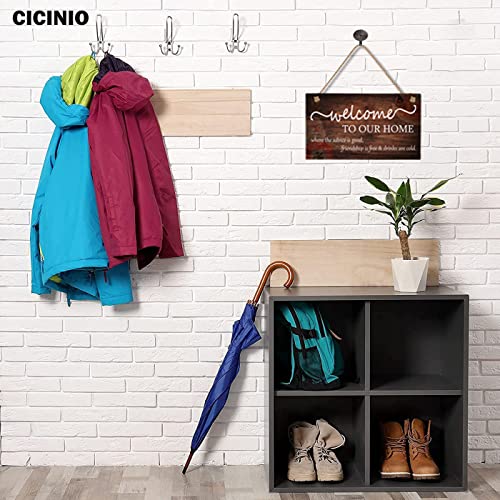 Welcome to Our Home Wooden Sign, Rustic Farmhouse Home Wall Decor for Living Room Outdoor Wall Decorations Wood Frame 6 X 10 Inch