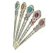 Eastlion Antique Bronze Diamond Butterfly Hairpins Hair Stick Multicoloured