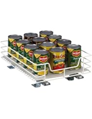 Household Essentials 1215-1 Glidez 1-Tier Sliding Organizer | Pull Out Pantry Shelf | White | 12 Inches Wide