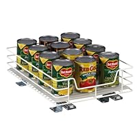 Household Essentials 1215-1 Glidez 1-Tier Sliding Organizer | Pull Out Pantry Shelf | White | 12 Inches Wide