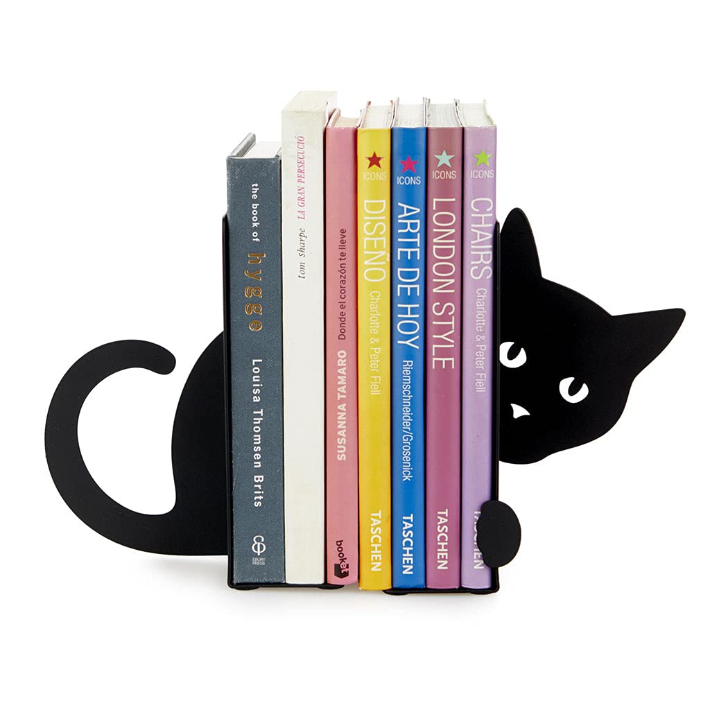 Balvi Bookend Hidden Cat Colour black Cat shaped Support for books 2 units Metal