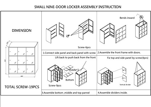 9 Door Metal Locker, Office Cabinet Locker,Living Room and School Locker Organizer,Home Locker Organizer Storage for Kids,Bedroom and Office Storage Cabinet with Doors and Lock for Cloth White