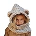 Winter Baby Kids Hat and Scarf, Unicorn/Rabbit/Bear/Fox/Cat Animal Windproof Hats Knitted coif Hood Scarf Beanies For Autumn Winter (Beige-Bear)