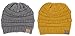 BYSUMMER C.C Warm Soft Cable Knit Skull Cap Slouchy Beanie Winter Hat (2pcs set light melange grey/mustard)