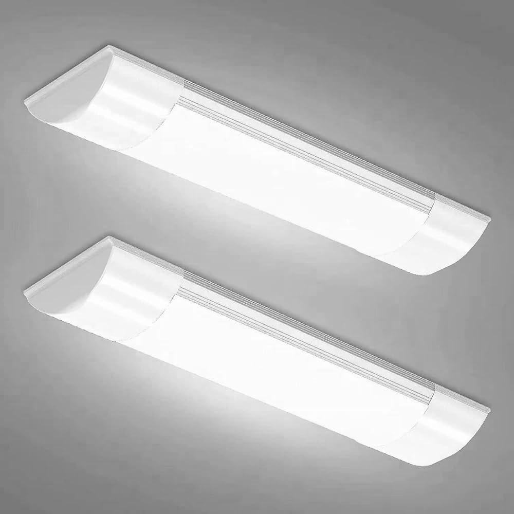 T&K TO-KING 2-Pack 1.3FT LED Batten Light,10W 1000LM 4000K, Low Profile Wall/Ceiling Surface Mounted Fitting for Shop/Office/Garage/Warehouse/Kitchen/Living Room