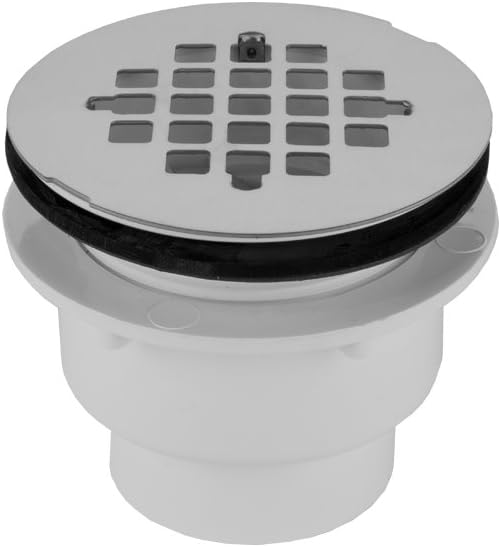 Jaclo 2" PVC Large Body Complete Shower Drain with Snap in Drain Plate