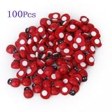 100 Pcs Small Wooden Beetle Sponge Sticker Ladybug Sticker