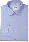 Ben Sherman Men's Skinny Fit Dobby Stripe Spread Collar Dress Shirt, Blue/White, 16