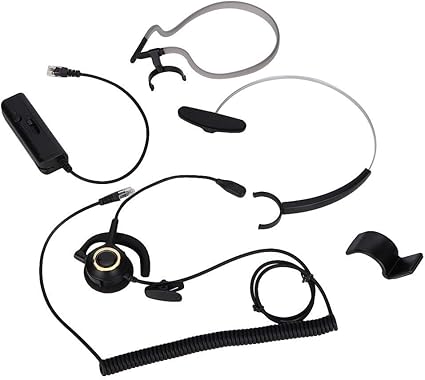 Amazon コードレス電話のイヤーフックヘッドセット ヘッドノイズキャンセリングコールセンターリアマウントヘッドセット高クリアボイスコミュニケーションを備えた快適なヘッドマウントヘッドフォン アダプター付き 電話機用ヘッドセット オンライン通販