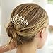 Mariell Gold Crystal Vine Bridal Hair Comb, Wedding or Prom Hair Comb Jewelry Accessory for Women, Brides