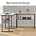 Tribesigns Modern L-Shaped Desk with Bookshelf, 67 inch Double Corner Computer Office Desk Workstation Drafting Drawing Table with Tiltable Tabletop for Home Office (White)