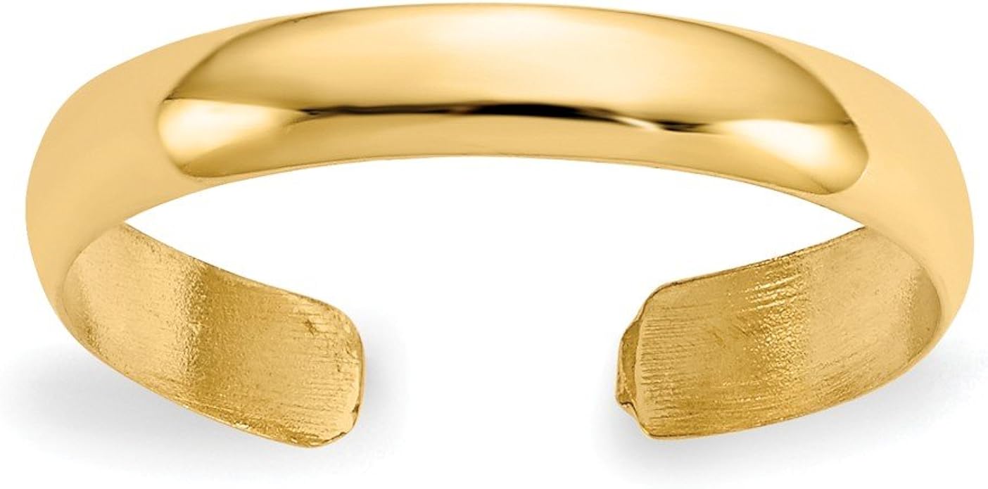 Solid 14k Yellow Gold Toe Ring Adjustable Jewelry
