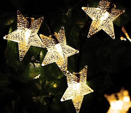 HHMTAKA Solar Fairy Lights Outdoor Waterproof 50LED Solar Garden Lights 8 Mode 9.5M/31FT Indoor/Outdoor String Lights for Garden Patio Yard Home Christmas Parties Wedding (Star) - Image 3