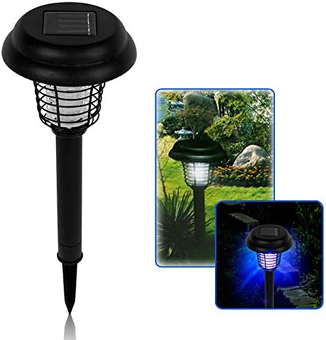 Outdoor Solar LED Mosquito Killer UV Lamp Garden Insect Pest Zapper Sensor Light Auto-on at Night and Auto-off