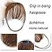 Stamped Glorious Real Human Hair Clip on Air Bangs Hairpieces for Women Flat Bangs with Temples(Color:Light Brown)