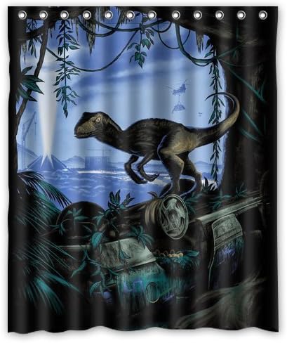 Jurassic World Night Monster Dinosaur Custom Design Shower Curtain Personalized Bath Curtain 60 * 72 Inch