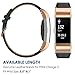 Simpeak Leather Band Compatible with Fitbit Charge 2 Only, Genuine Leather Wristband Strap Replacement for Fitbit Charge2, Black Band+Rose Gold Adaptor