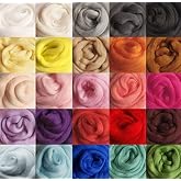 FORSUN 36 Colors Merino Wool Fibre Roving Needle Felting Hand Spinning BIN | 36 colors individually packed, 3g each, 108g total. Soft wool roving for crafts, doll making and wet felting projects