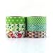 Floral natural dot washi tape,Set of 6 rolls