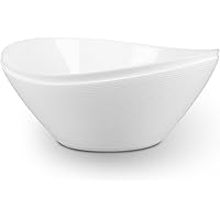 LaGlint 66 OZ Large Salad Bowl Set of 2, Opal Glass 10 inch Lightweight Serving Dishes for Salad, Fruit, Microwave & Dishwash