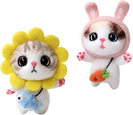 Amazon Sharprepublic 羊毛フェルト キット ウールフェルト フェルトツール 猫の形 フェルト猫 手芸 Diy 初心者セット 2個入 羊毛フェルト 通販