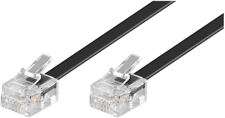 Goobay 50317 Modular Telephone Cable, Black, 3m Length