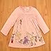 FERENYI Baby Girls Summer Clothes Cartoon Long-Sleeved Dress with Pants Sets (90/11-16 Months, Pink)