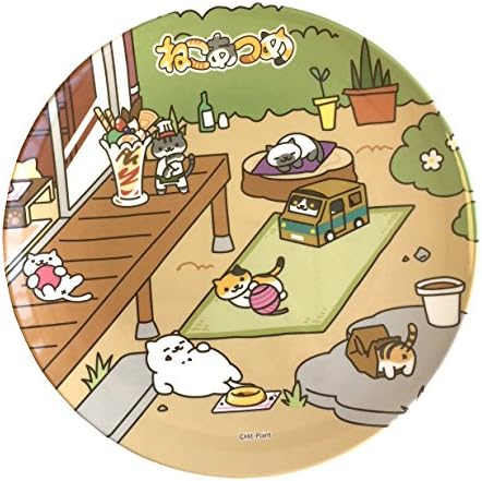 BANDAI Neko Atsume Melamine Plate A (Brown)