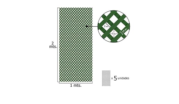 Papillon 8091565 Celosia PVC Fija Verde Set 5 Piezas de 2 x ...