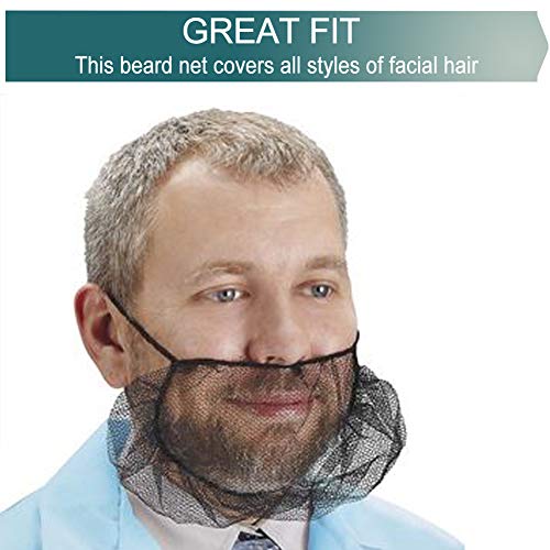 100PCS Disposable Beard Protector Nets Covers, Comfortable Breathable Nylon Honeycomb Net for Fast Food Service Latex Free