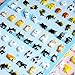 6 Sheets DIY Cute Cartoon Kawaii Cool Art Assortment Animals Zoo 3D Puffy Decorative Diary Album Calendar Adhesive Stickers Scrapbooking Craft For Kids School Boys Girls Journal