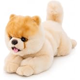 CU-MATE Pomeranian Stuffed Animal,Realistic Dog Plush Cute Stuffed Puppy Toy, Gift for Girls Boys Birthday Christmas
