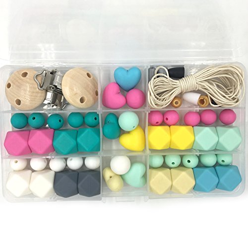 Amyster Aby Teether Toys Bright Colors Silicone Teething Kit