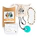 Baltic Amber Teething Necklace for Babies - Lab-Tested - Silicone Teething Necklace Gift Set - 3 Sizes – 5 Colors