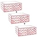 Makeup Cosmetic Organizer Cosmetics Organizers Storage Drawers - 3 Pieces Set, Diamond Pattern, Pink (9 Drawers)