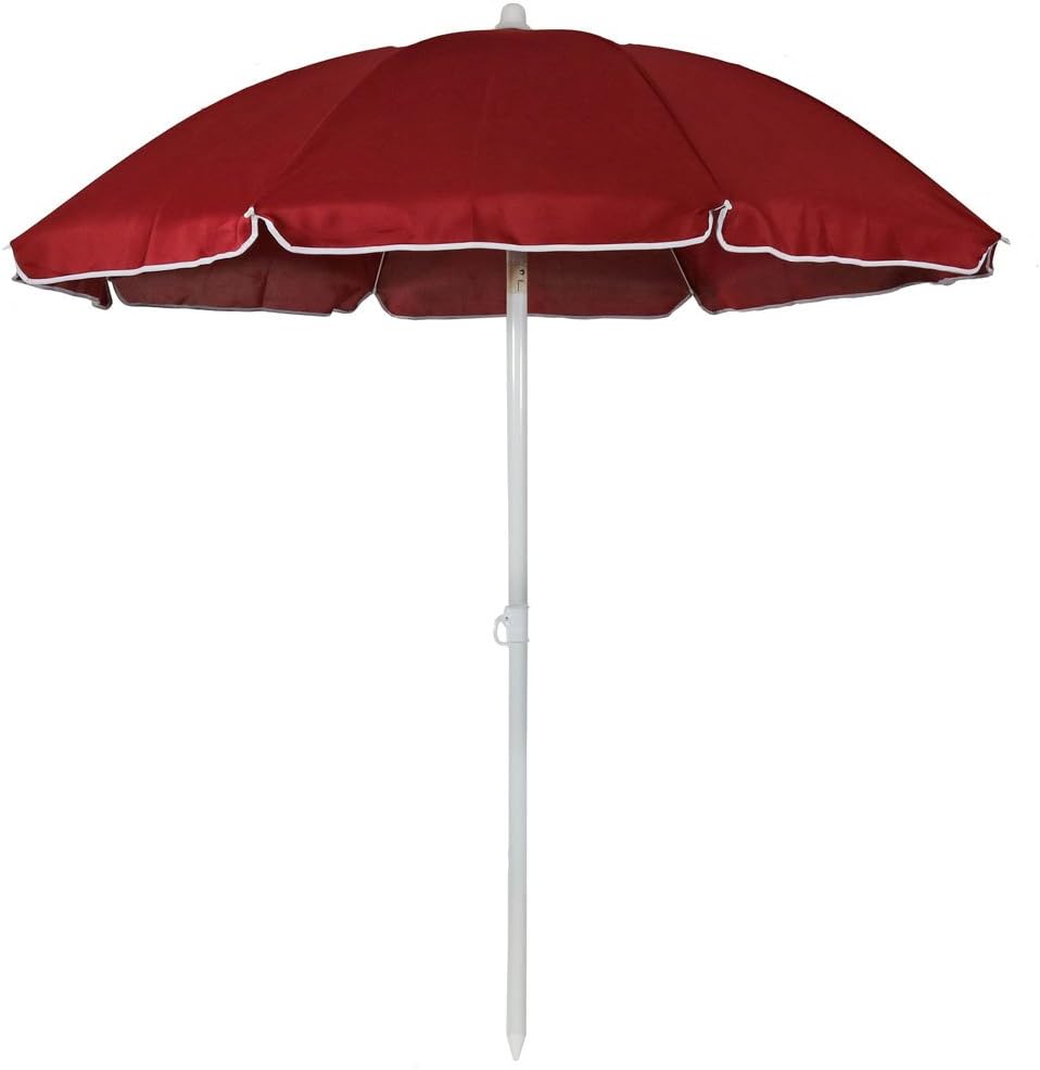 Amazon Com Sunnydaze 5 Foot Outdoor Beach Umbrella With Tilt Function Portable Red Garden Outdoor